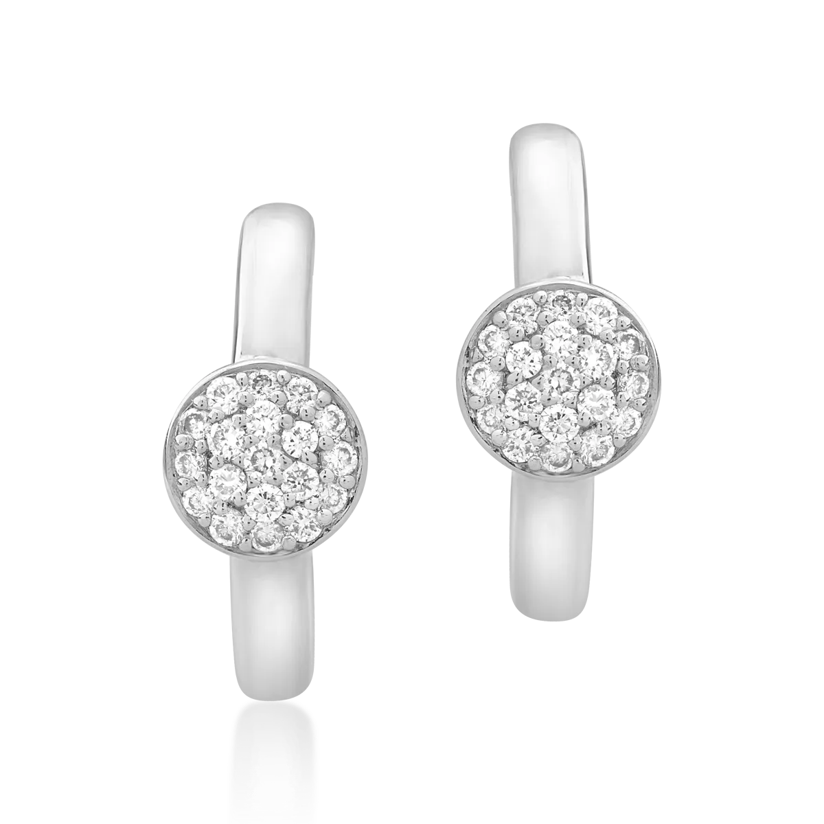 Cercei din aur alb cu diamante de 0.11ct