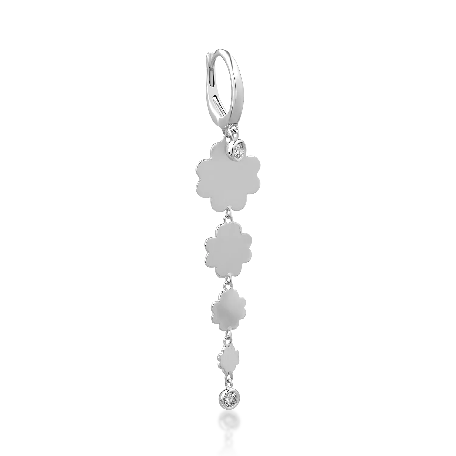 Cercel din aur alb cu diamante de 0.12ct