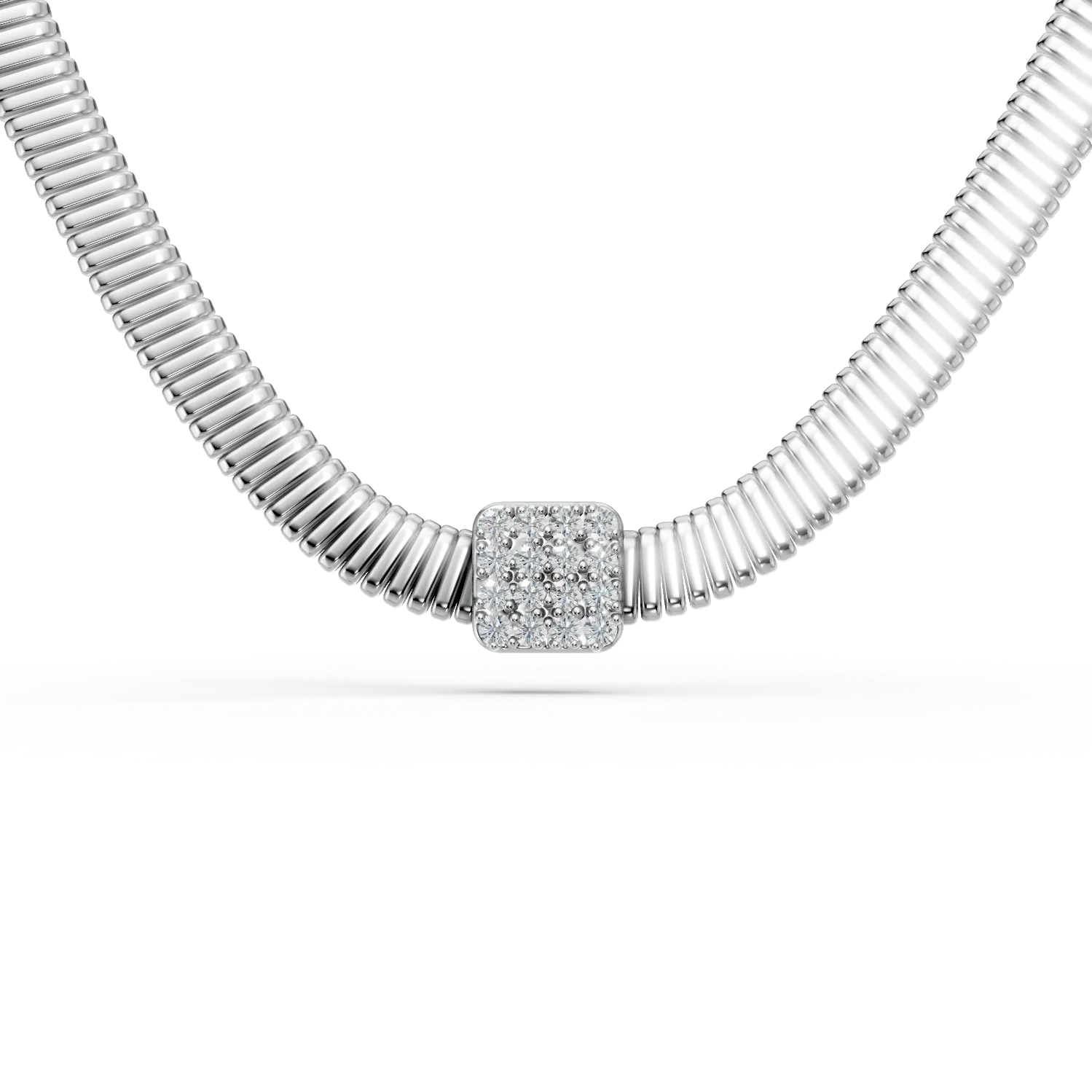 Colier din aur alb cu diamante de 0.19ct