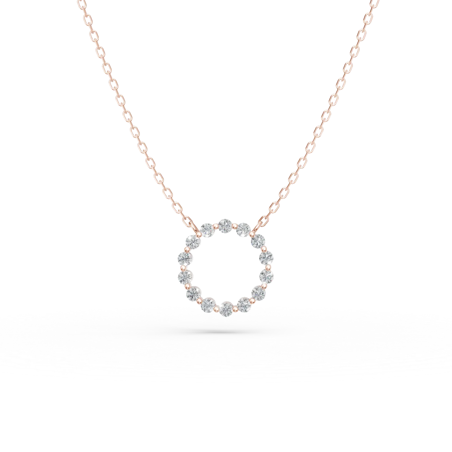 Colier din aur roz cu diamante de 0.2ct
