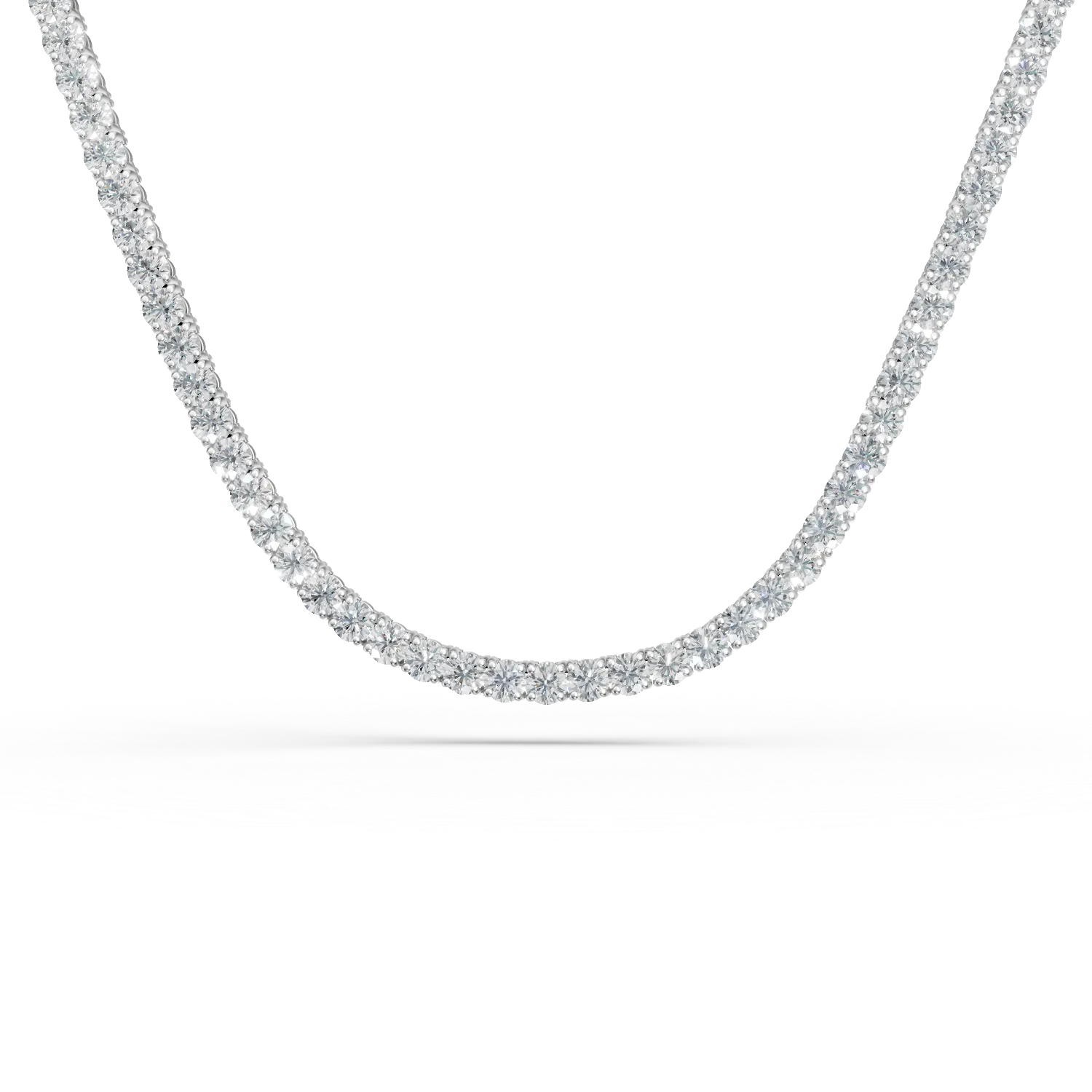 Colier tennis din aur alb cu diamante de 1.2ct