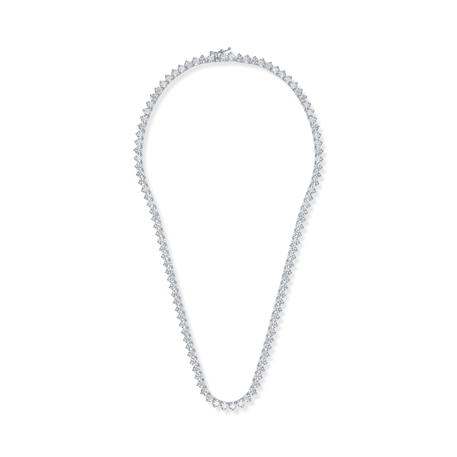 Colier tennis din aur alb cu diamante de 18.01ct
