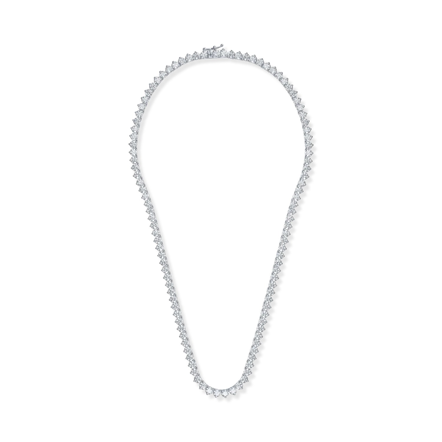 Colier tennis din aur alb cu diamante de 20.45ct