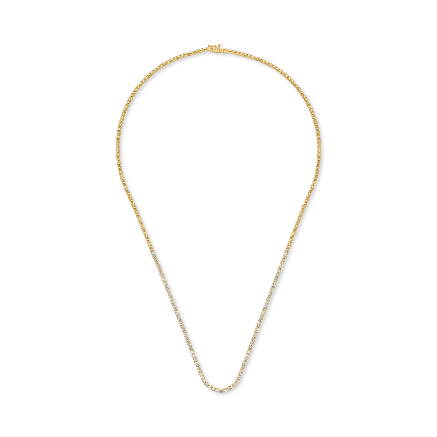 Colier tennis din aur galben cu diamante de 1.7ct