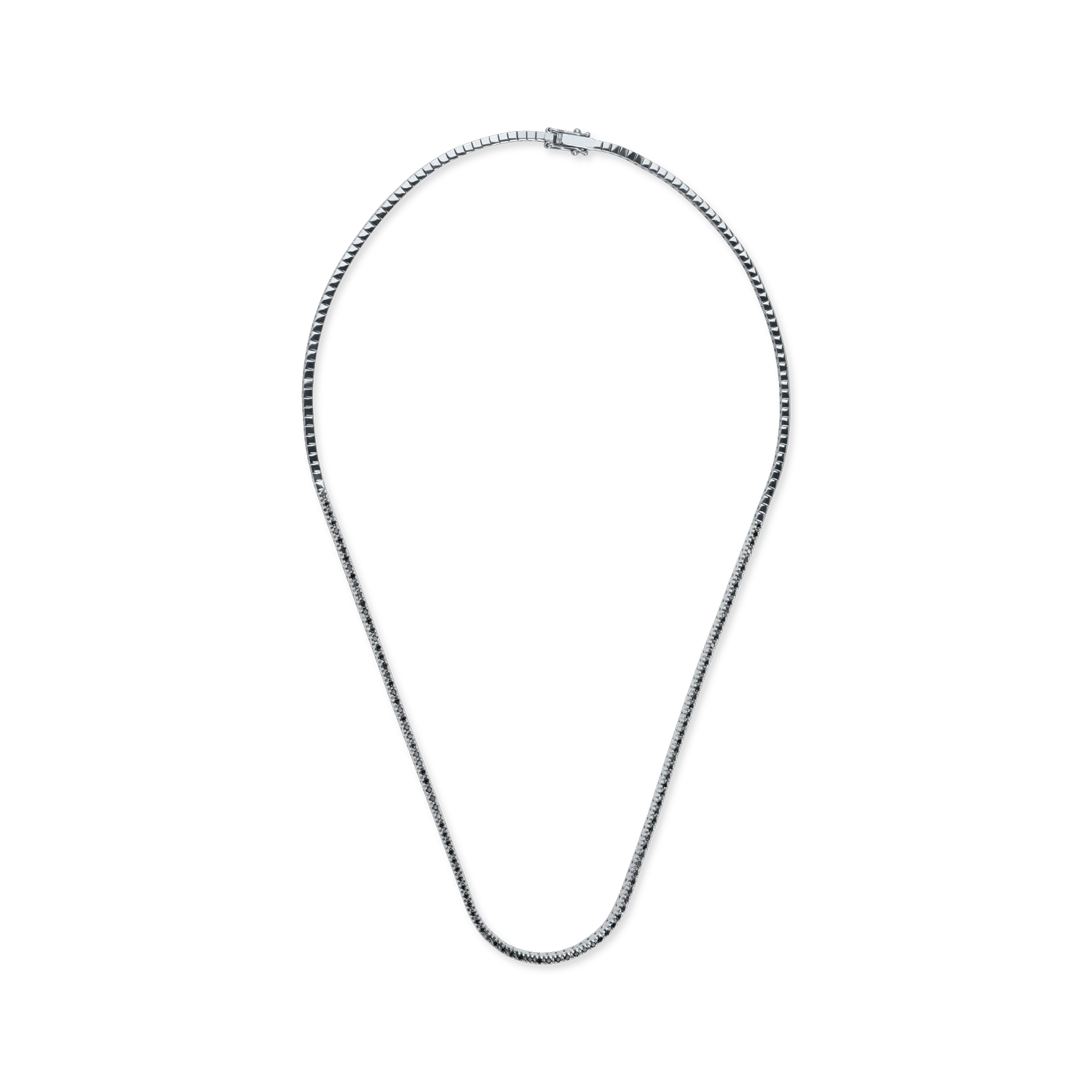 Colier tennis din aur negru cu diamante negre de 1.6ct