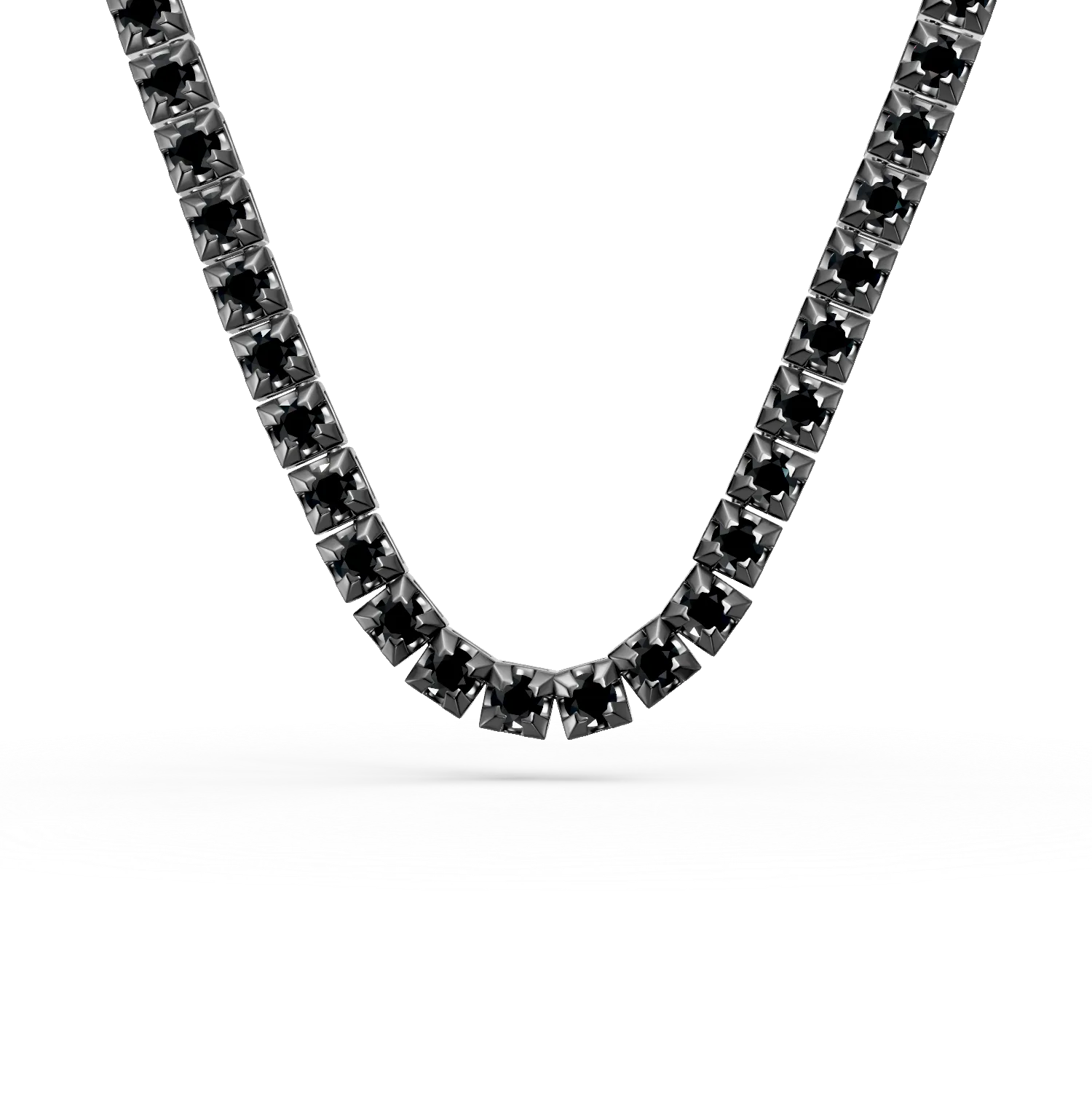 Colier tennis din aur negru cu diamante negre de 10ct