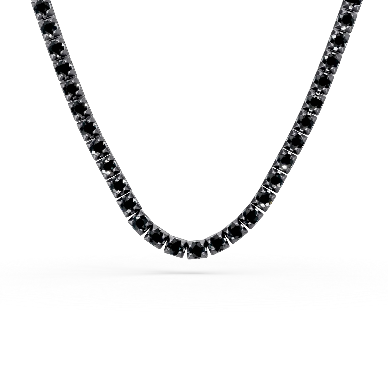 Colier tennis din aur negru cu diamante negre de 7ct