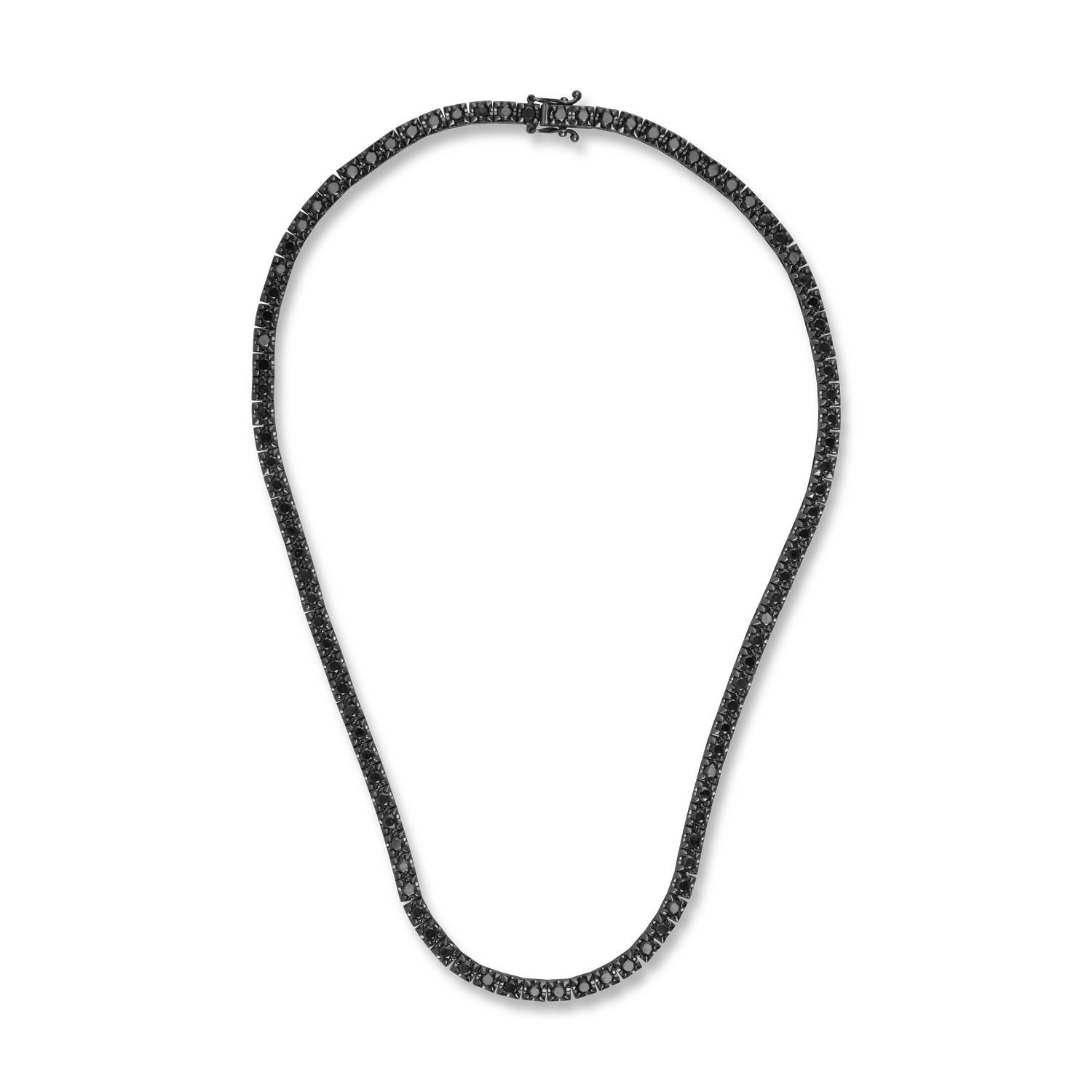 Colier tennis din aur negru cu diamante negre de 10ct