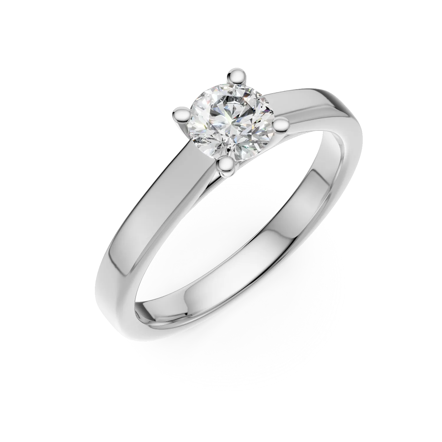 Inel de logodna din aur alb cu diamant de 0.3ct