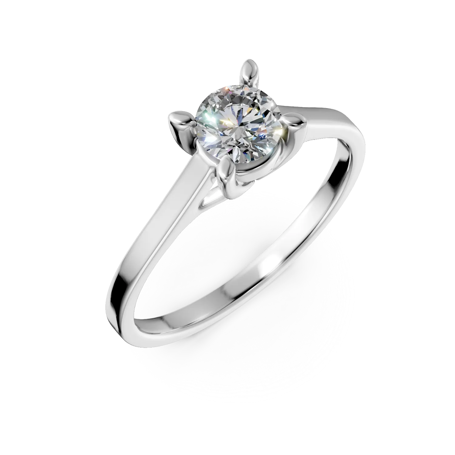 Inel de logodna din aur alb cu diamant de 0.4ct