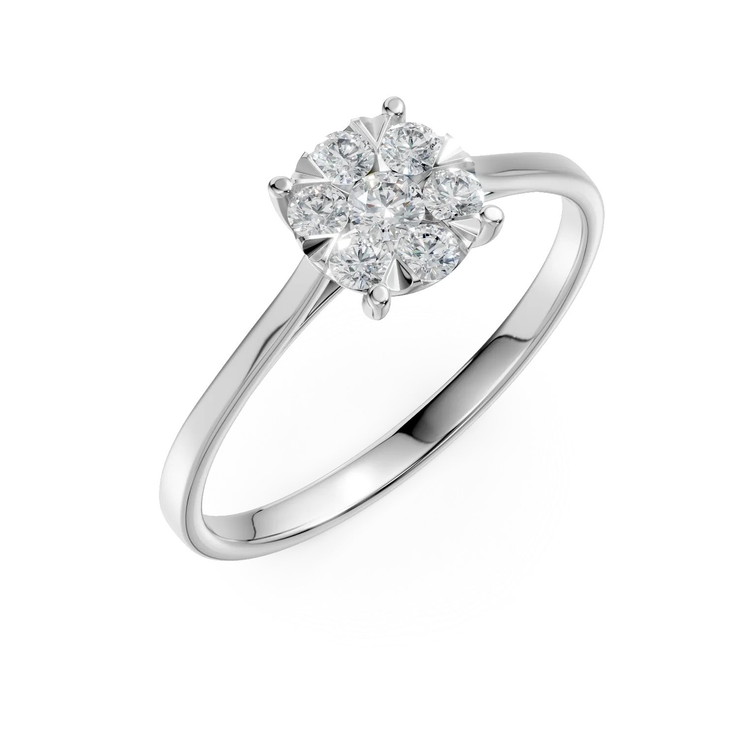 Inel de logodna din aur alb cu diamante de 0.3ct