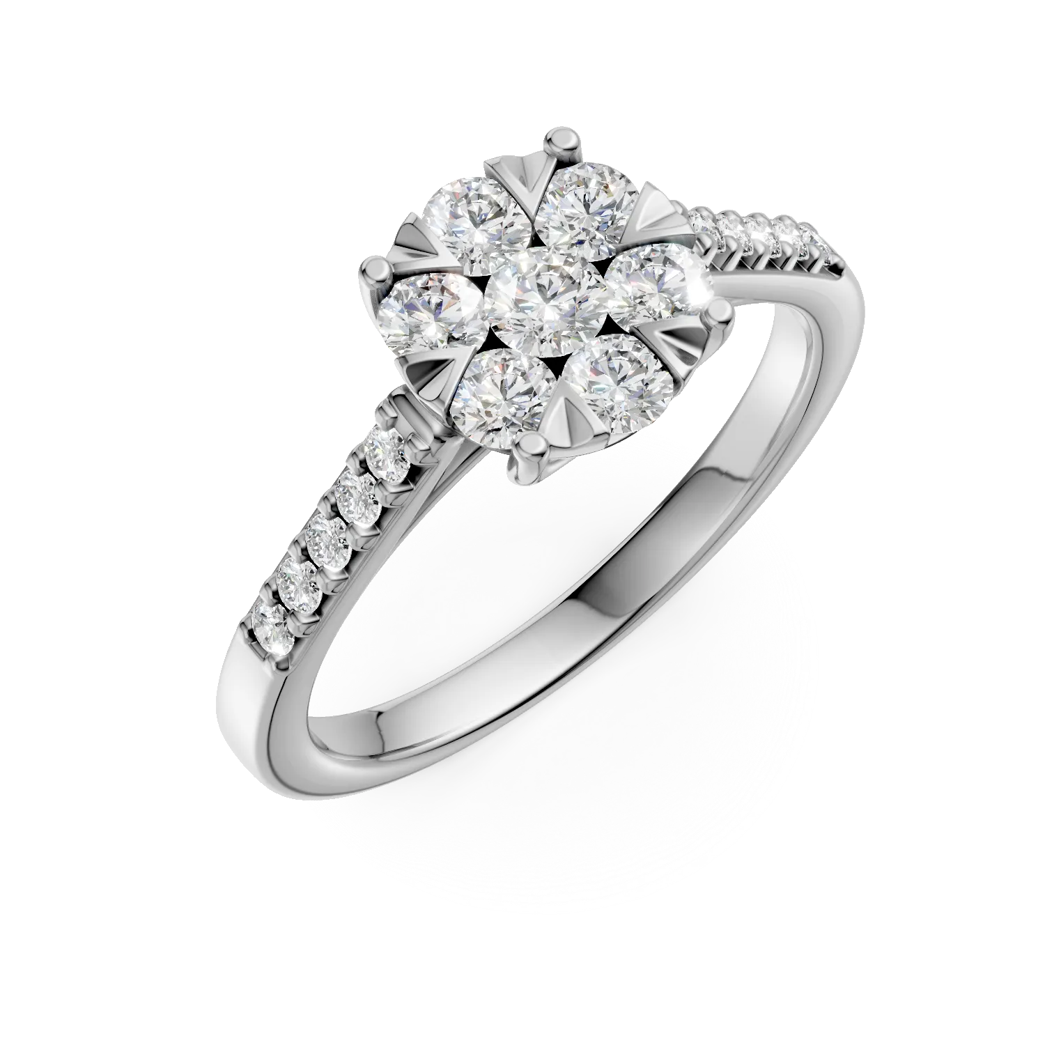 Inel de logodna din aur alb cu diamante de 0.5ct 1 Inel de logodna din aur alb cu diamante de 0.5ct