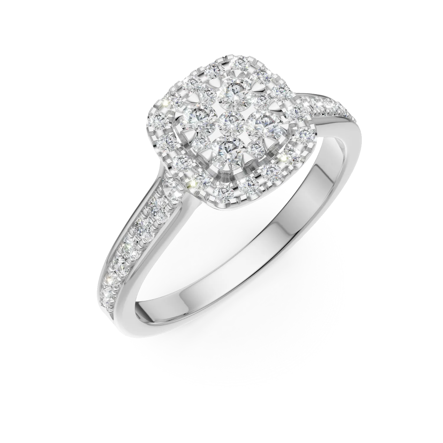 Inel de logodna din aur alb cu diamante de 0.52ct 1 Inel de logodna din aur alb cu diamante de 0.52ct