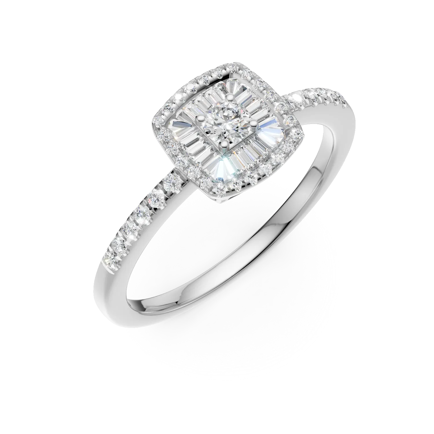 Inel de logodna din aur alb cu diamante de 0.3ct 1 Inel de logodna din aur alb cu diamante de 0.3ct