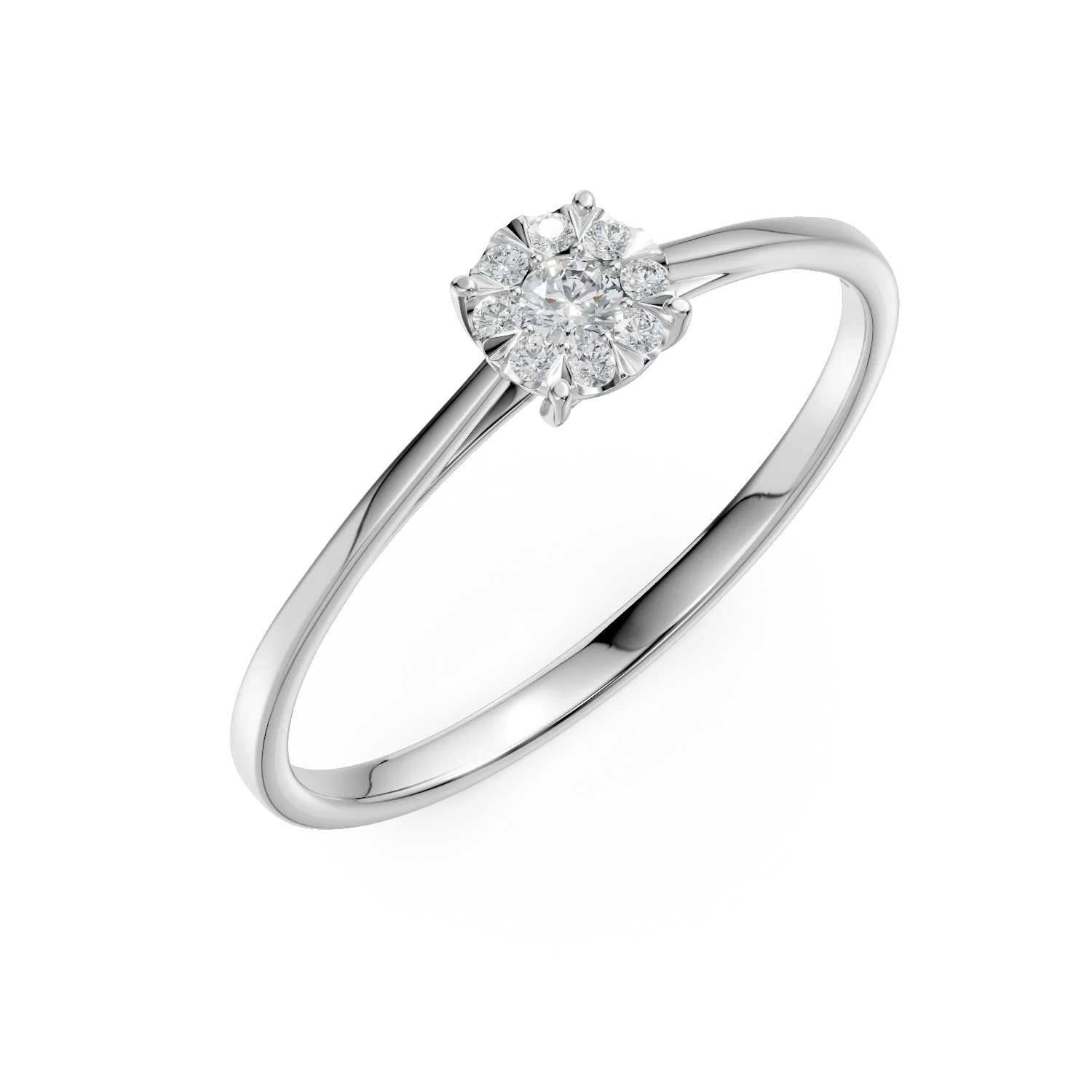 Inel de logodna din aur alb cu diamante de 0.1ct 1 Inel de logodna din aur alb cu diamante de 0.1ct