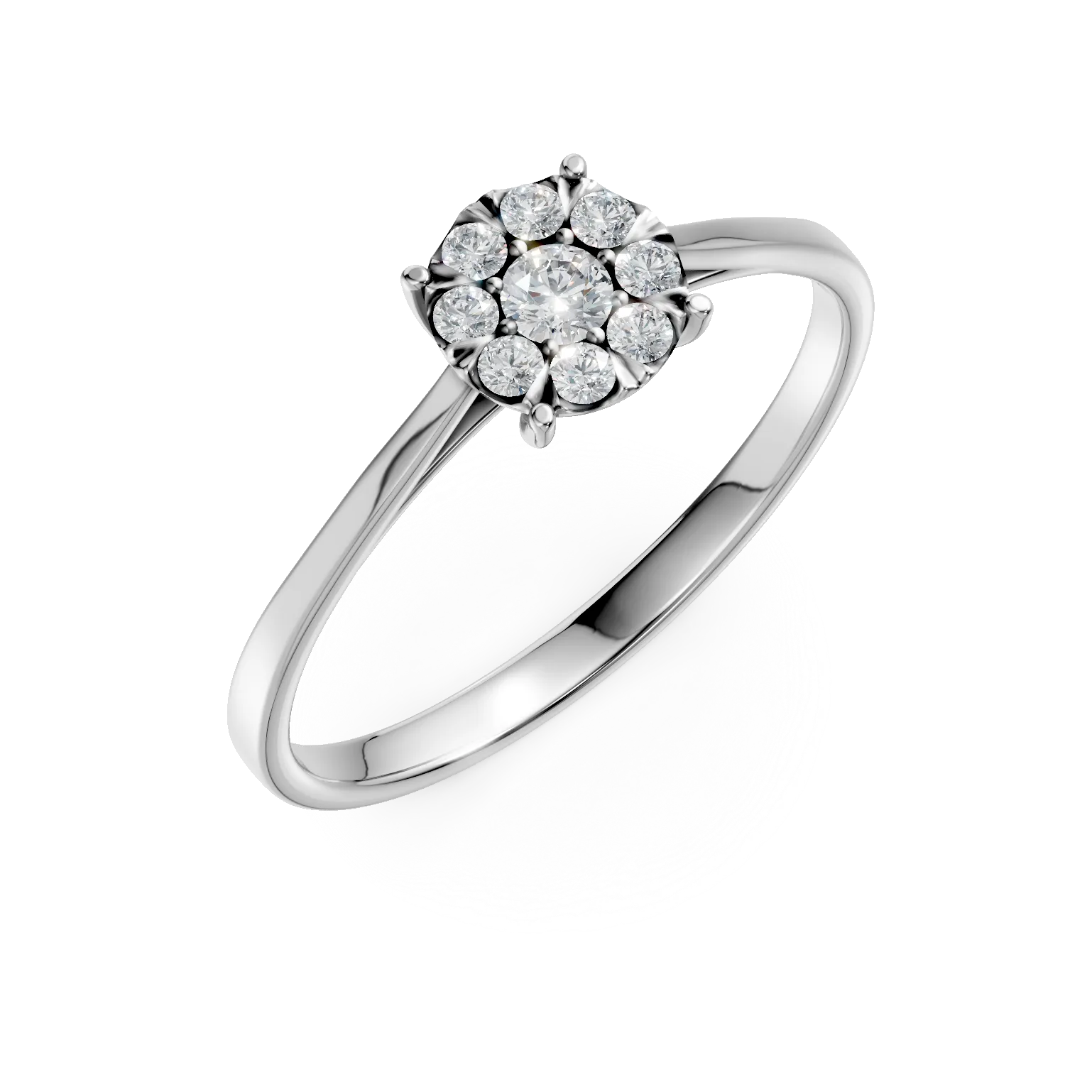 Inel de logodna din aur alb cu diamante de 0.2ct 1 Inel de logodna din aur alb cu diamante de 0.2ct