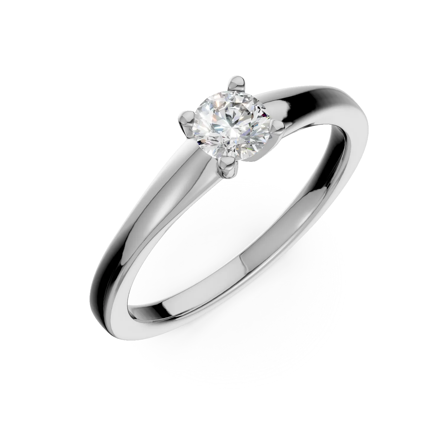 Inel de logodna din aur alb cu un diamant solitaire de 0.2ct 1 Inel de logodna din aur alb cu un diamant solitaire de 0.2ct
