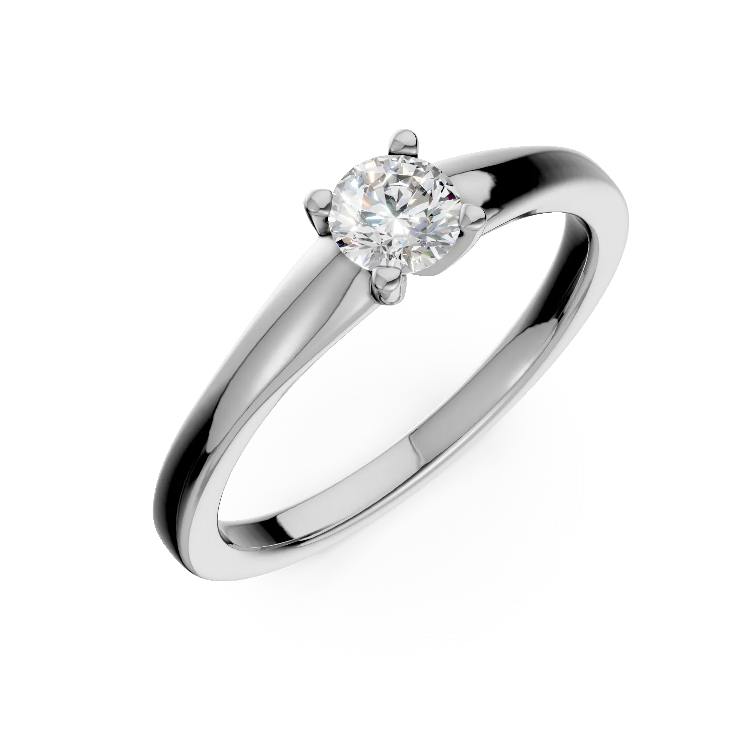 Inel de logodna din aur alb cu un diamant solitaire de 0.3ct 1 Inel de logodna din aur alb cu un diamant solitaire de 0.3ct
