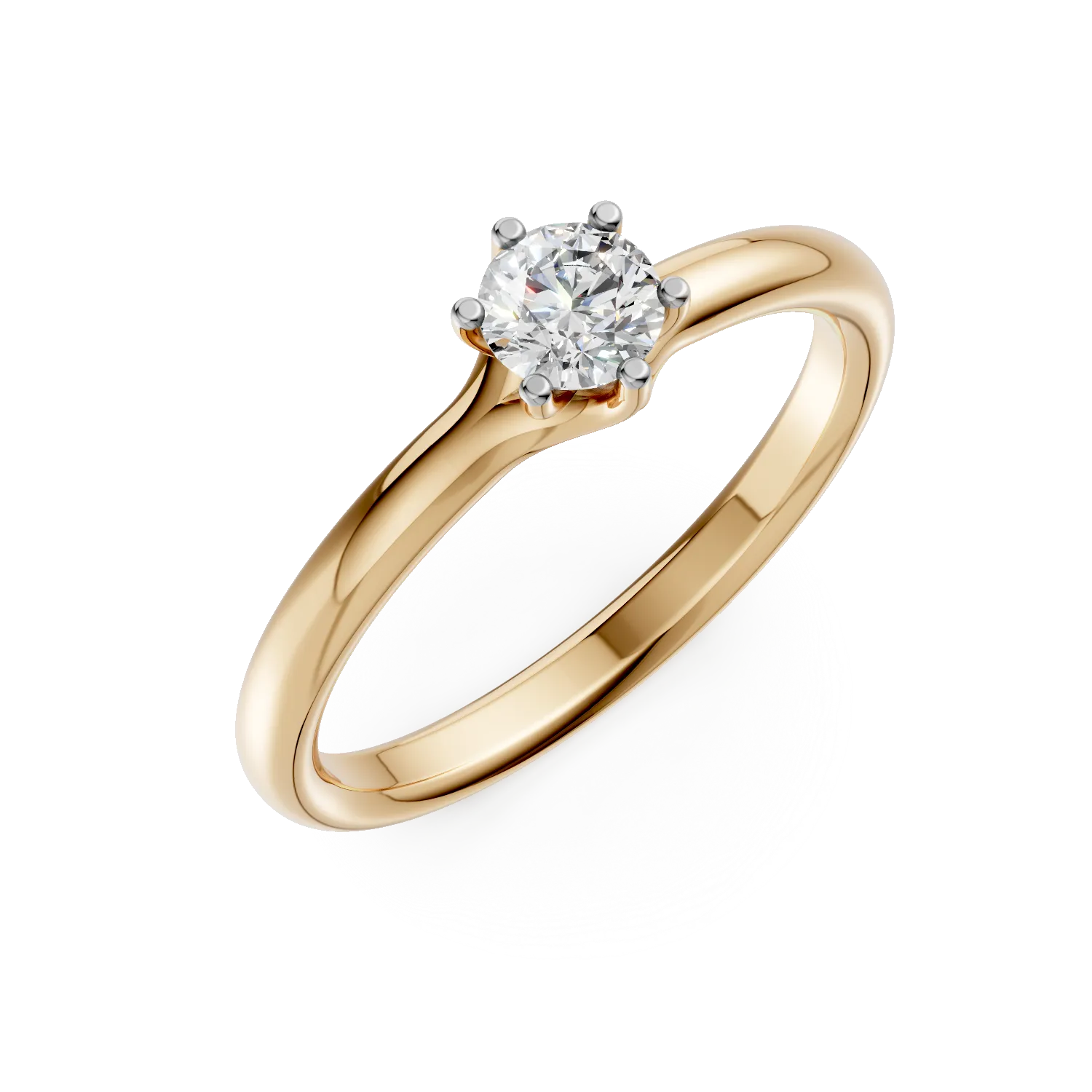 Inel de logodna din aur alb cu un diamant solitaire de 0.31ct 1 Inel de logodna din aur alb cu un diamant solitaire de 0.31ct