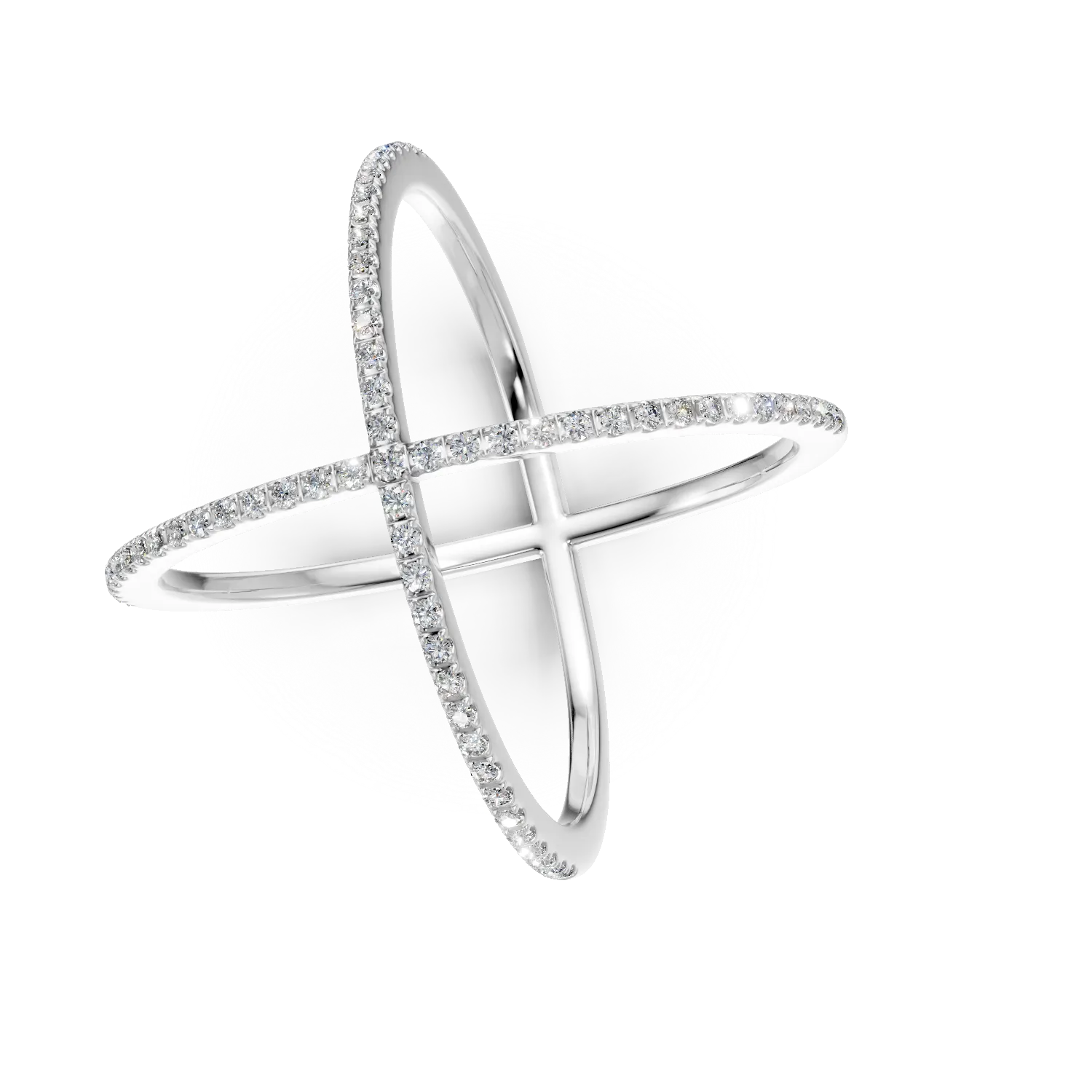 Inel din aur alb cu diamante microsetting de 2ct 1 Inel din aur alb cu diamante microsetting de 2ct