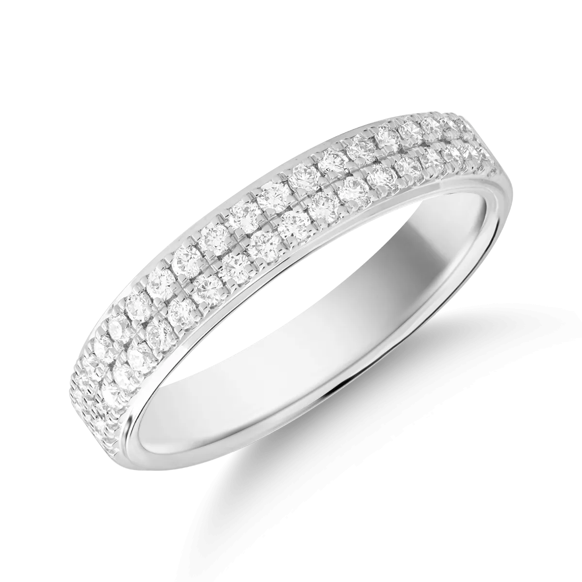 Inel semi eternity din aur alb cu diamante de 0.33ct 1 Inel semi eternity din aur alb cu diamante de 0.33ct