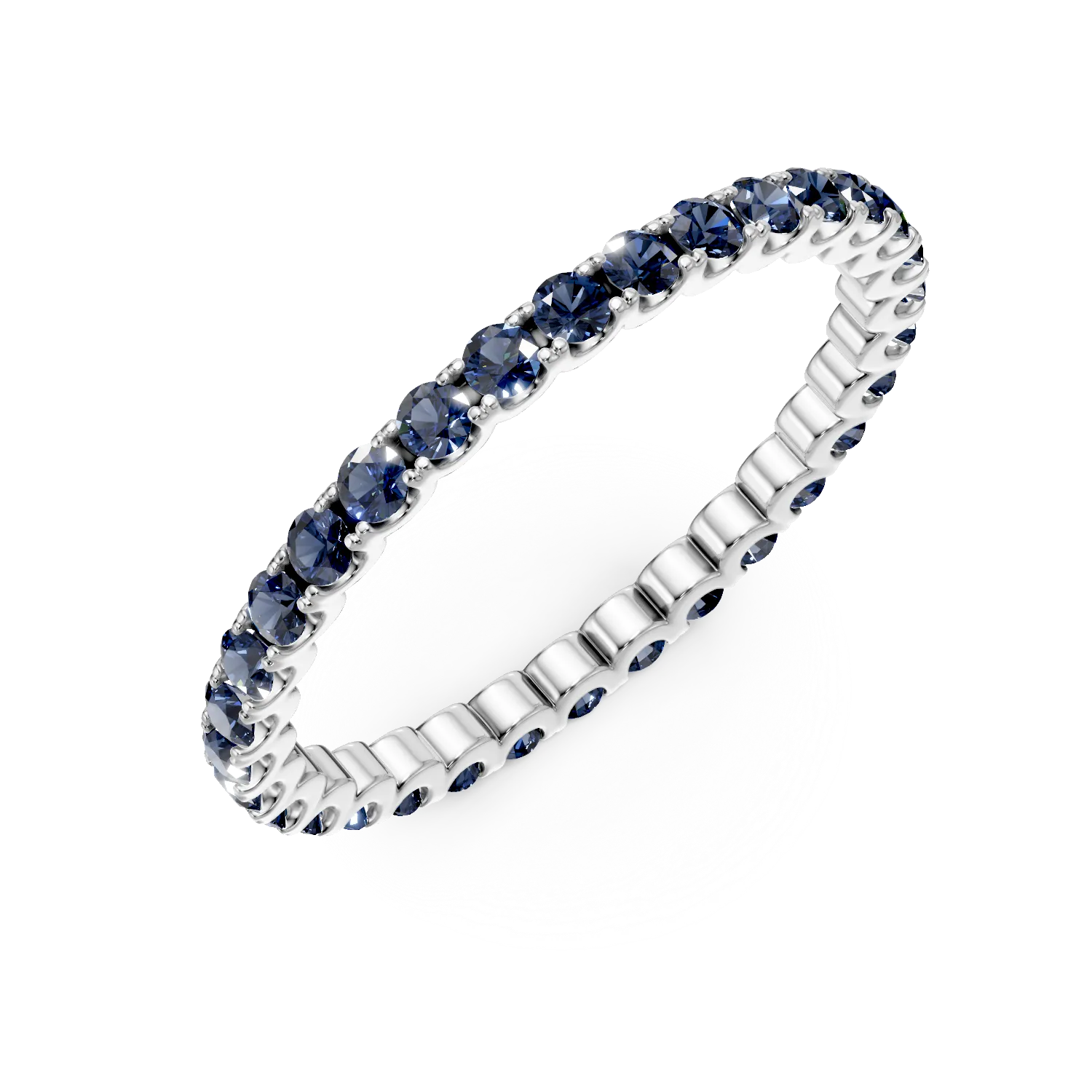 Inel eternity din aur alb cu safire de 0.6ct