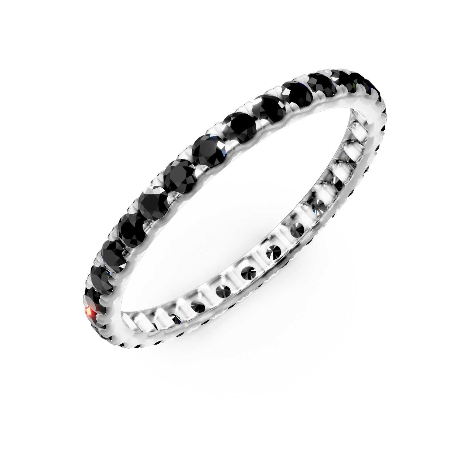 Inel eternity din aur alb cu diamante negre de 0.94ct 1 Inel eternity din aur alb cu diamante negre de 0.94ct