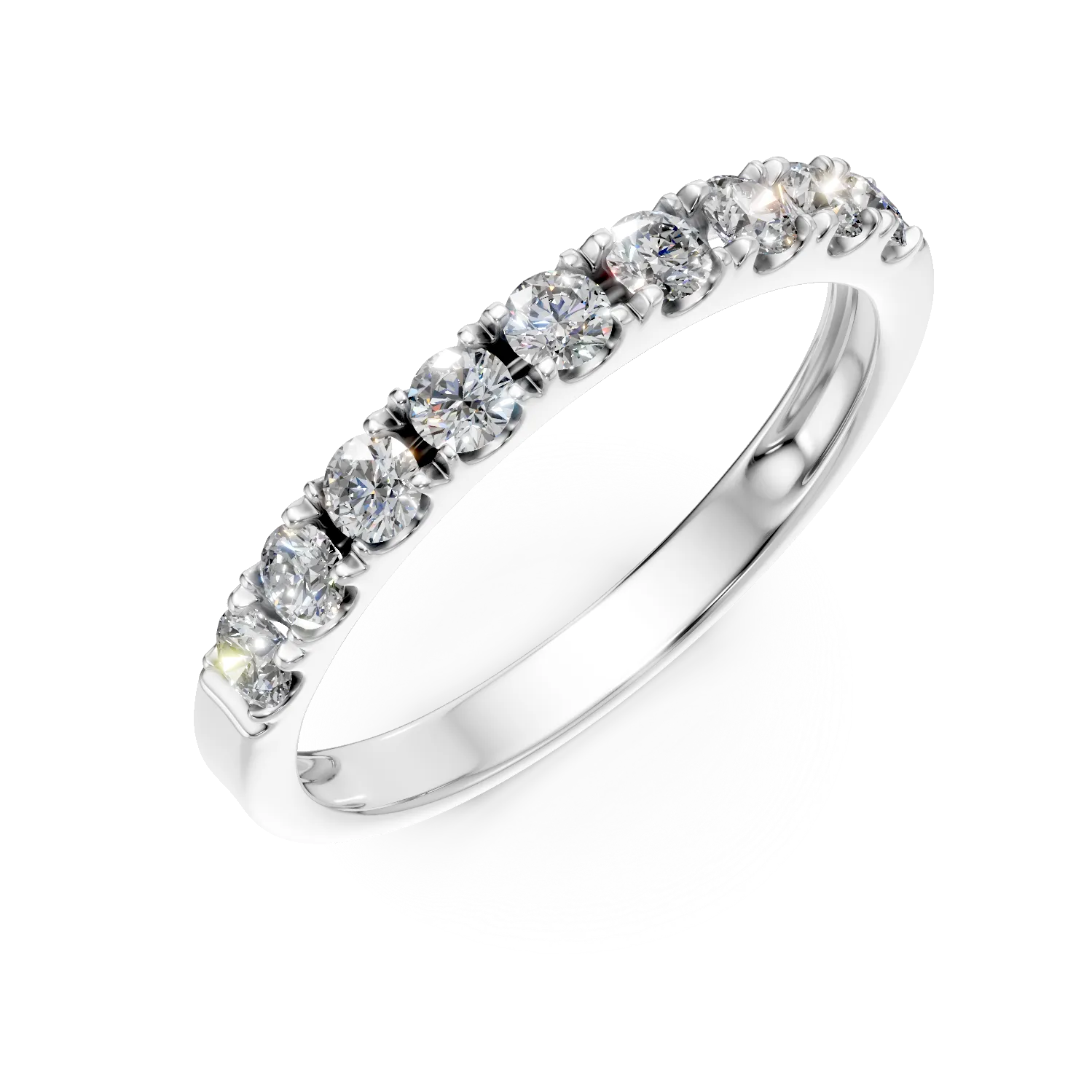 Inel semi eternity din aur alb cu diamante de 0.6ct 1 Inel semi eternity din aur alb cu diamante de 0.6ct