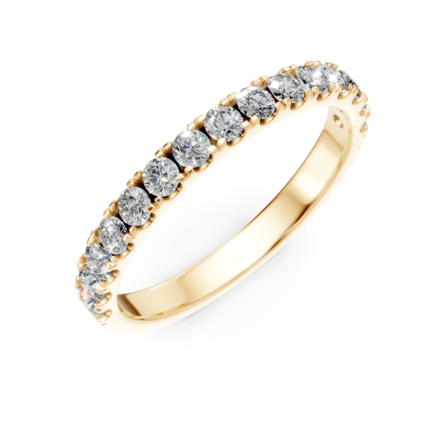Inel semi eternity din aur galben cu diamante de 0.4ct
