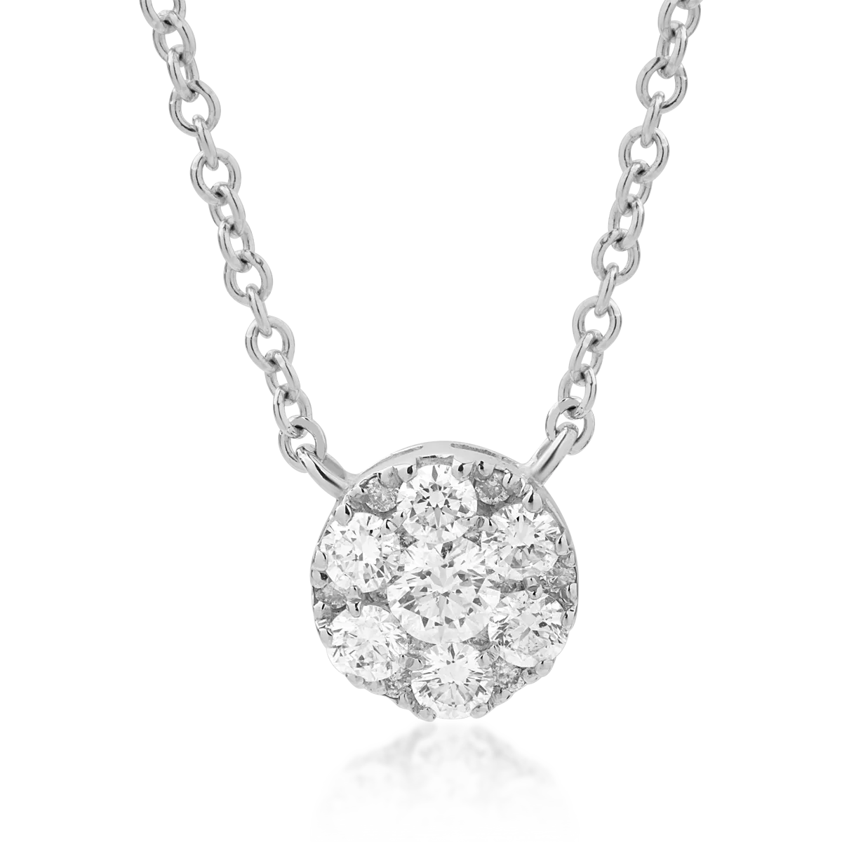 Lant cu pandantiv din aur alb cu diamante de 0.33ct