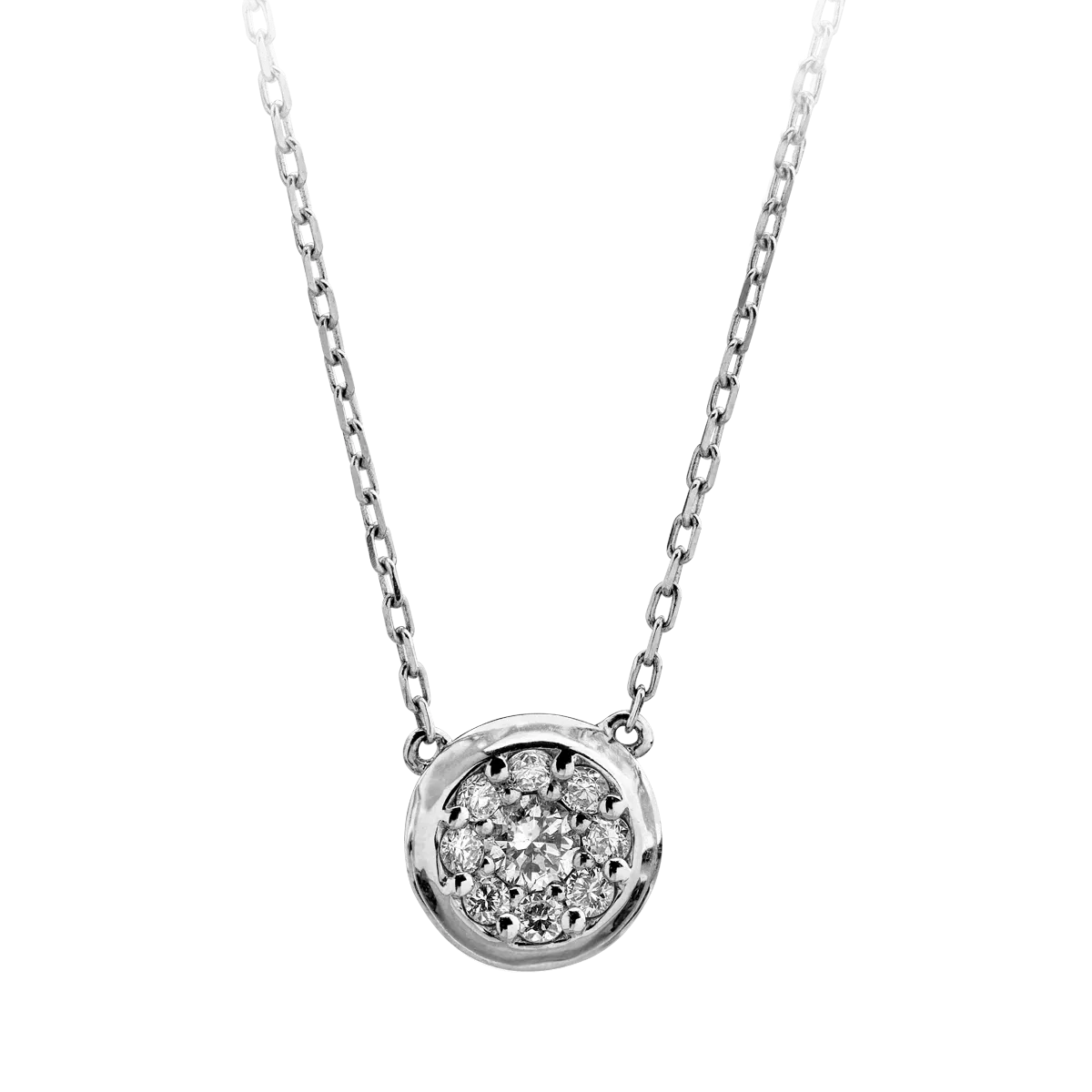 Lant cu pandantiv din aur alb cu diamante de 0.25ct