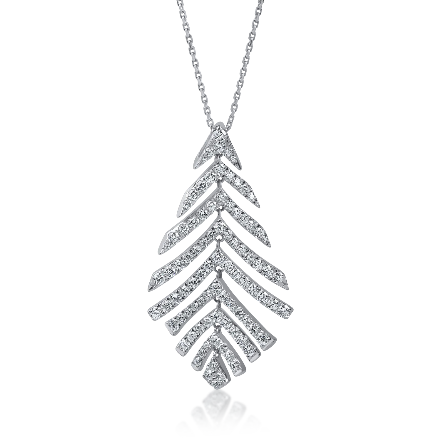 Lant cu pandantiv din aur alb cu diamante de 1.47ct 1 Lant cu pandantiv din aur alb cu diamante de 1.47ct