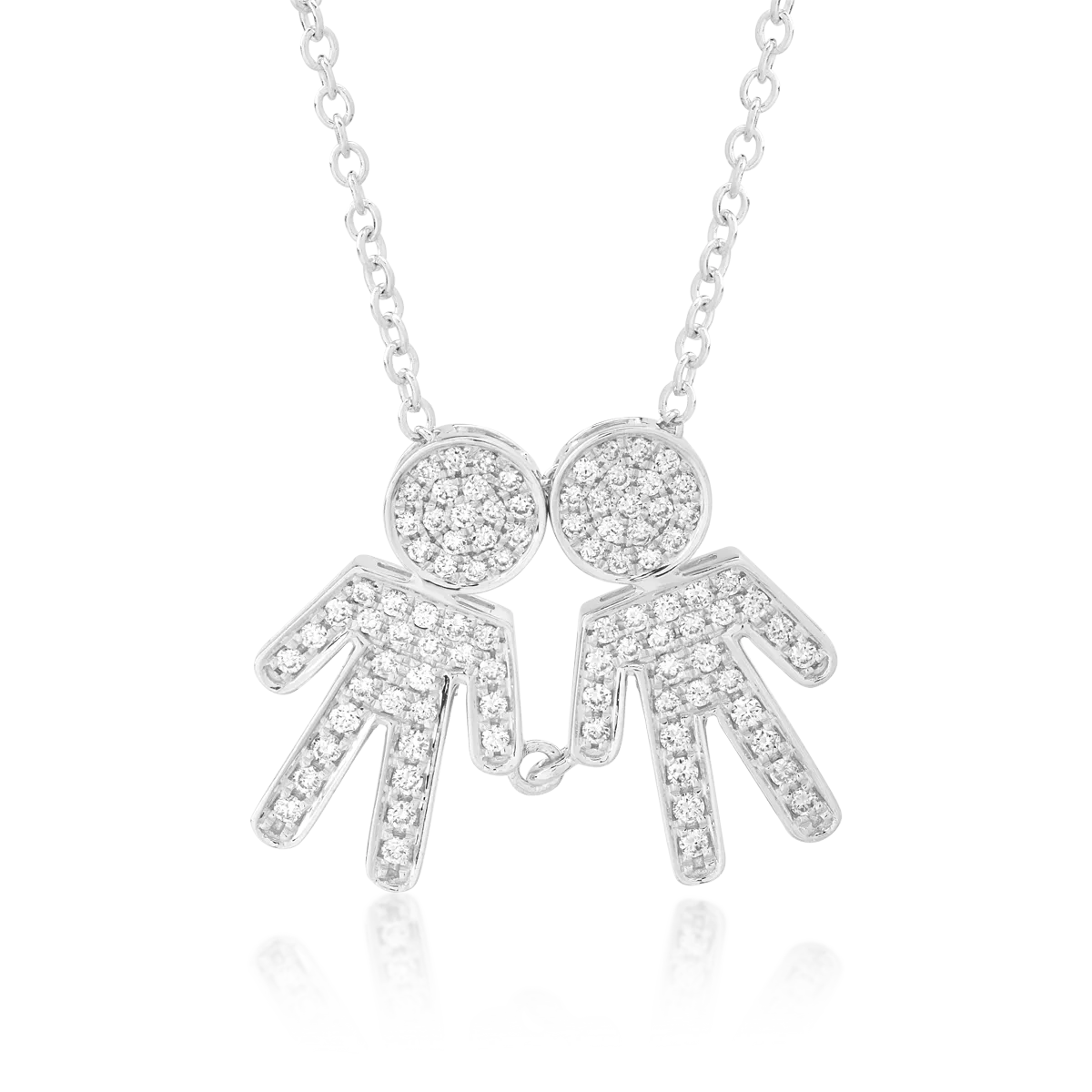 Lant cu pandantiv din aur alb cu diamante de 0.33ct