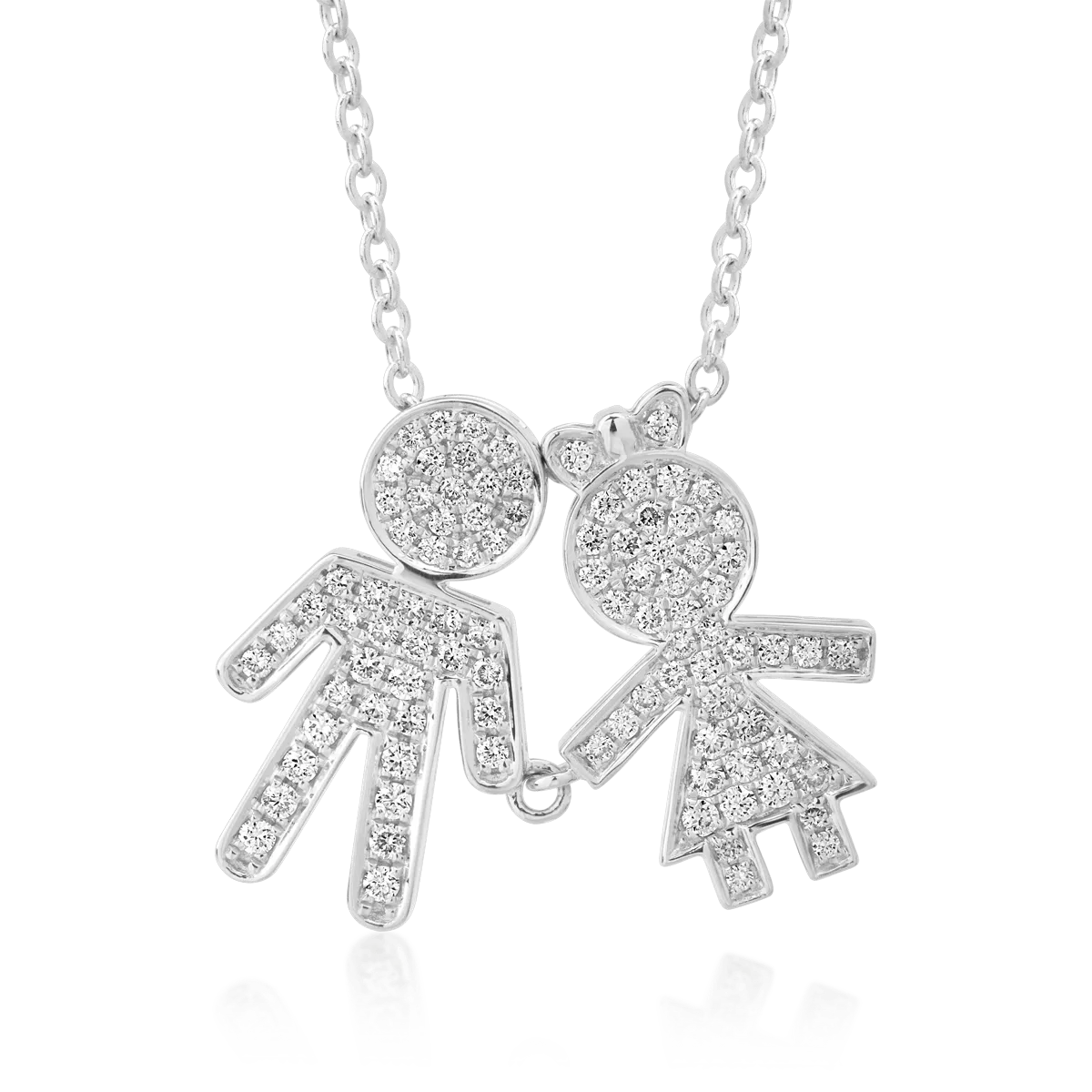 Lant cu pandantiv din aur alb cu diamante de 0.33ct