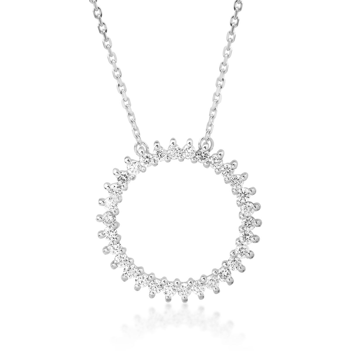 Lant cu pandantiv din aur alb cu diamante de 0.53ct