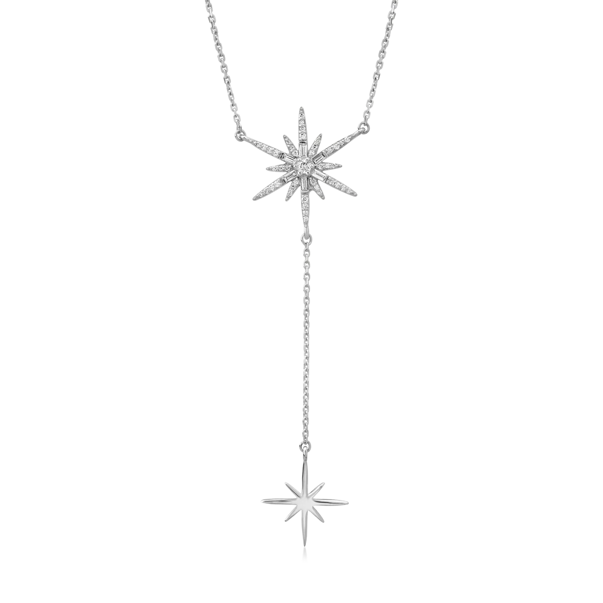 Lant cu pandantiv din aur alb cu diamante de 0.26ct