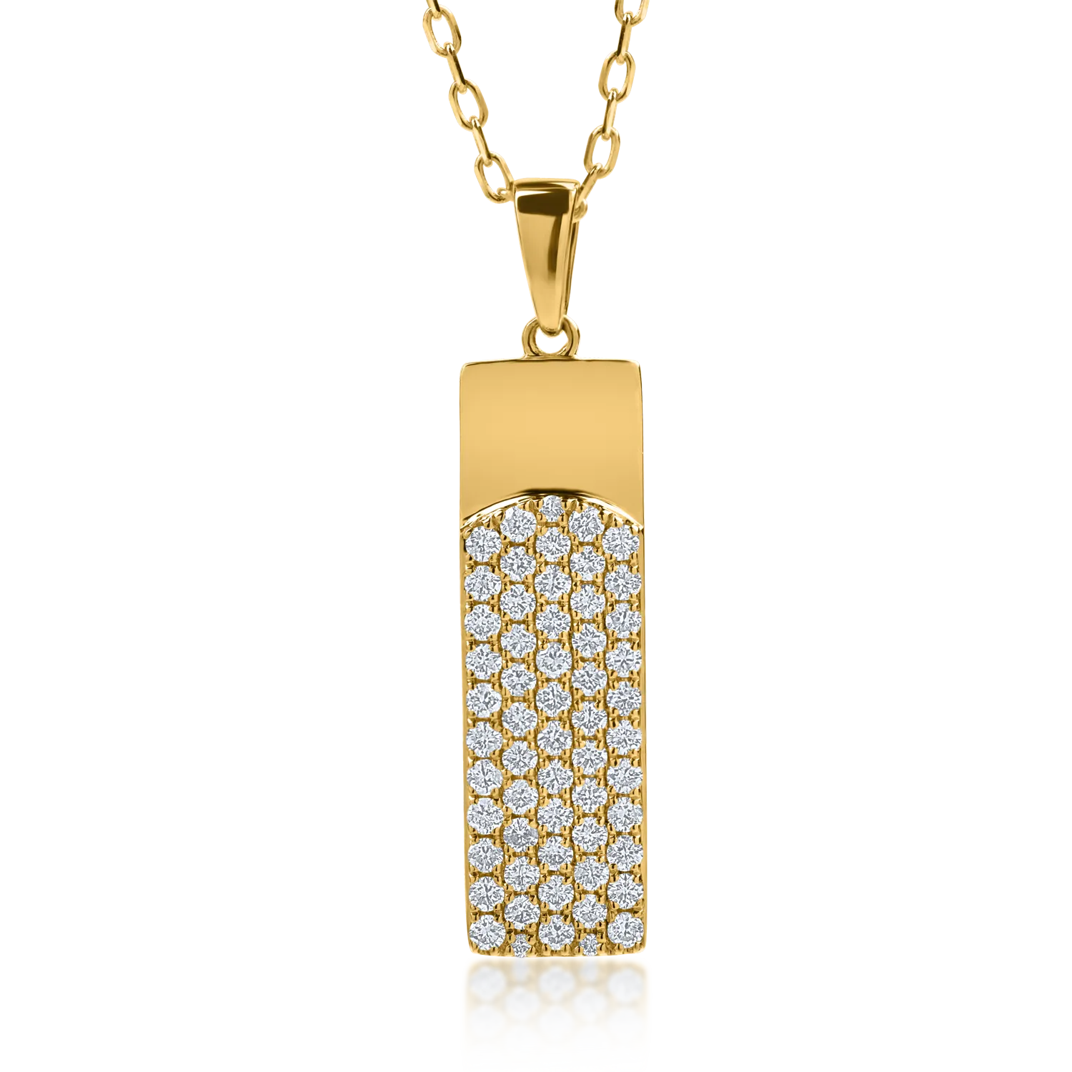 Lant cu pandantiv din aur galben cu diamante de 0.4ct 1 Lant cu pandantiv din aur galben cu diamante de 0.4ct