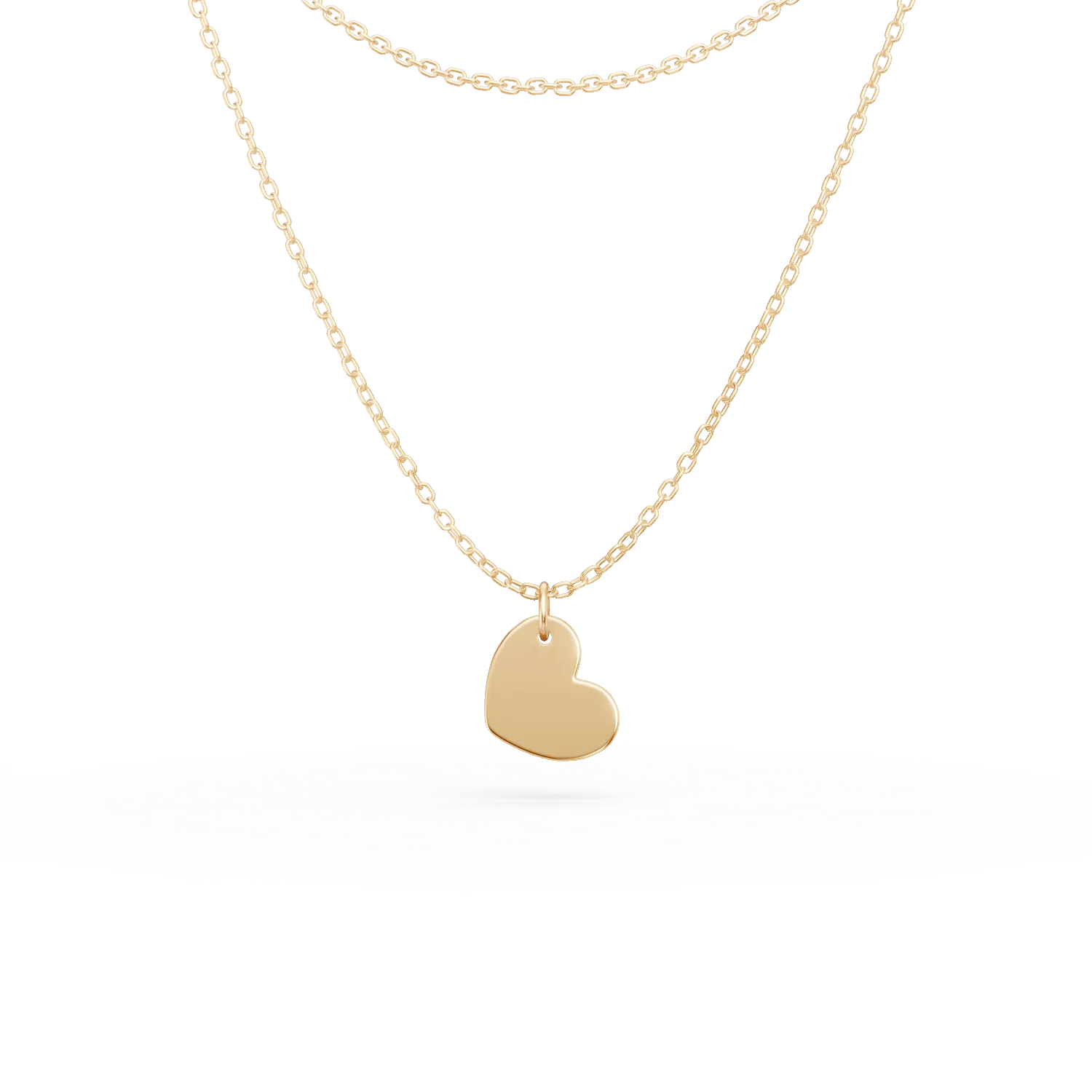 Lant din aur galben cu pandantive inima si un diamant de 0.005ct