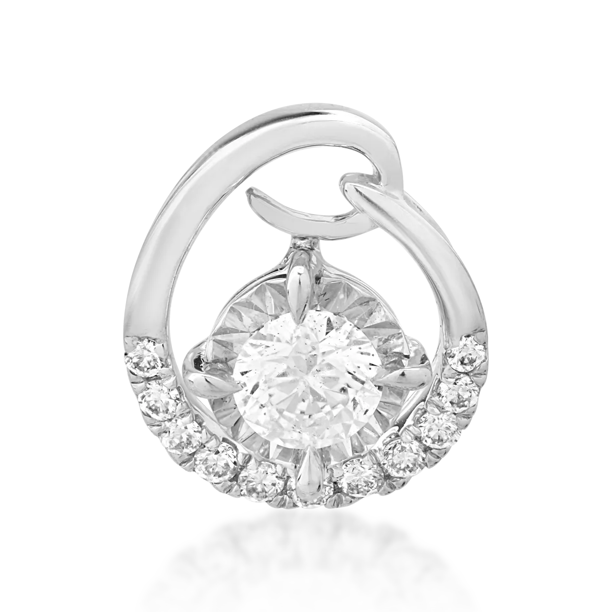 Pandantiv din aur alb cu diamant de 0.19ct si diamante de 0.06ct