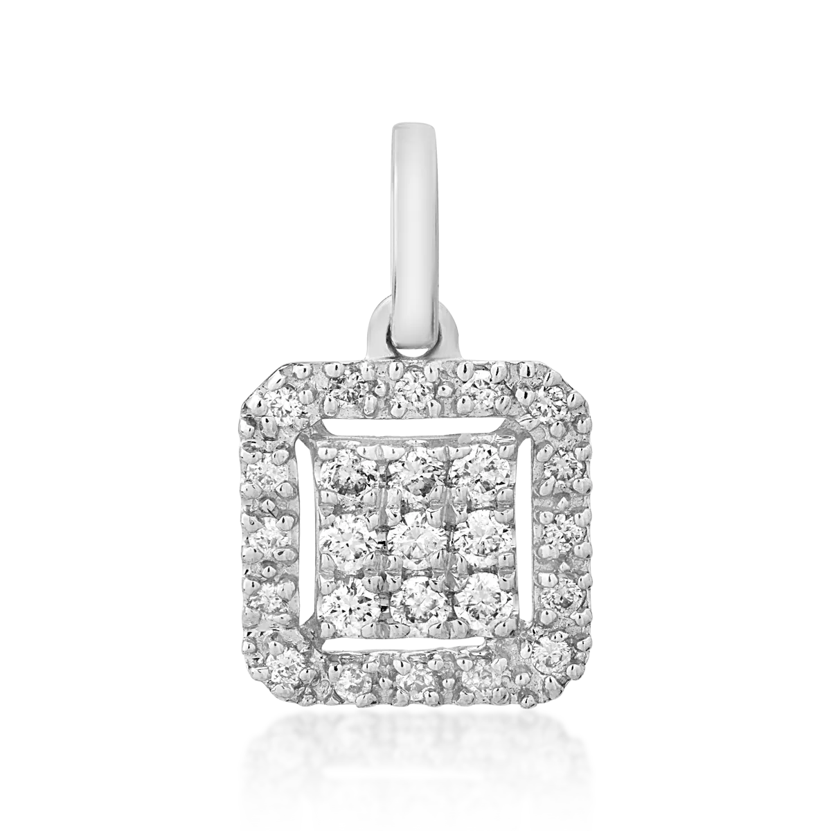 Pandantiv din aur alb cu diamante de 0.1ct