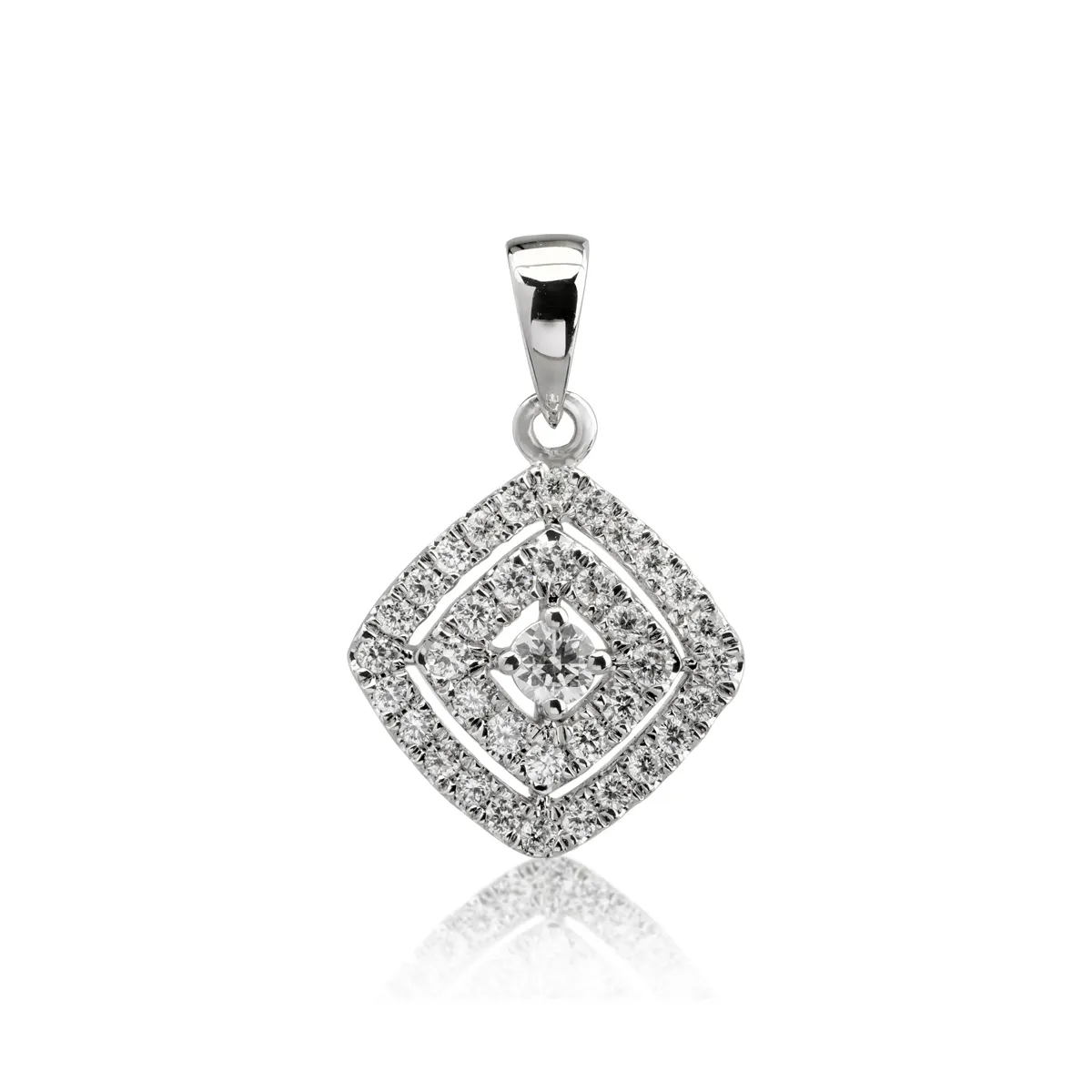 Pandantiv din aur alb cu diamante de 0.1ct