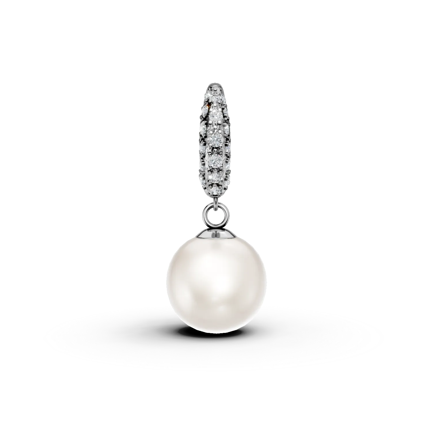 Pandantiv din aur alb cu perla de cultura de 3.9ct si diamante de 0.06ct
