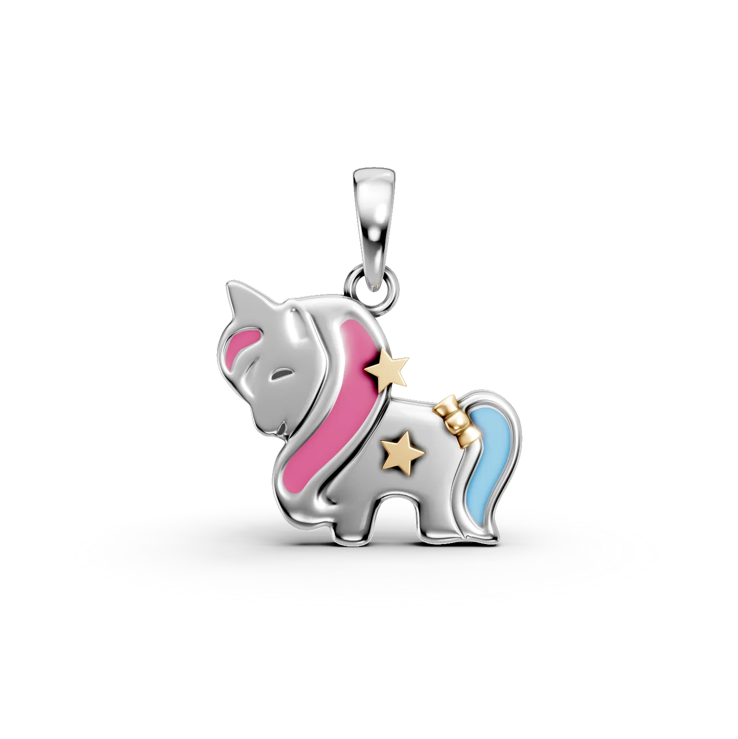 Pandantiv unicorn din aur alb