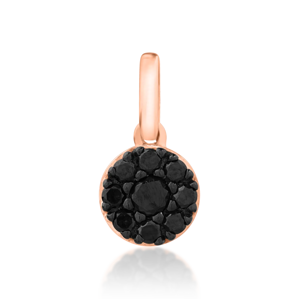 Pandantiv din aur roz-negru cu diamante negre de 0.213ct