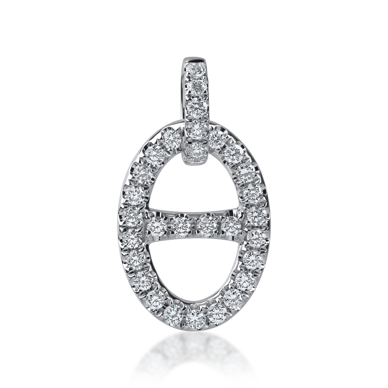 Pandantiv geometric din aur alb cu diamante de 0.32ct
