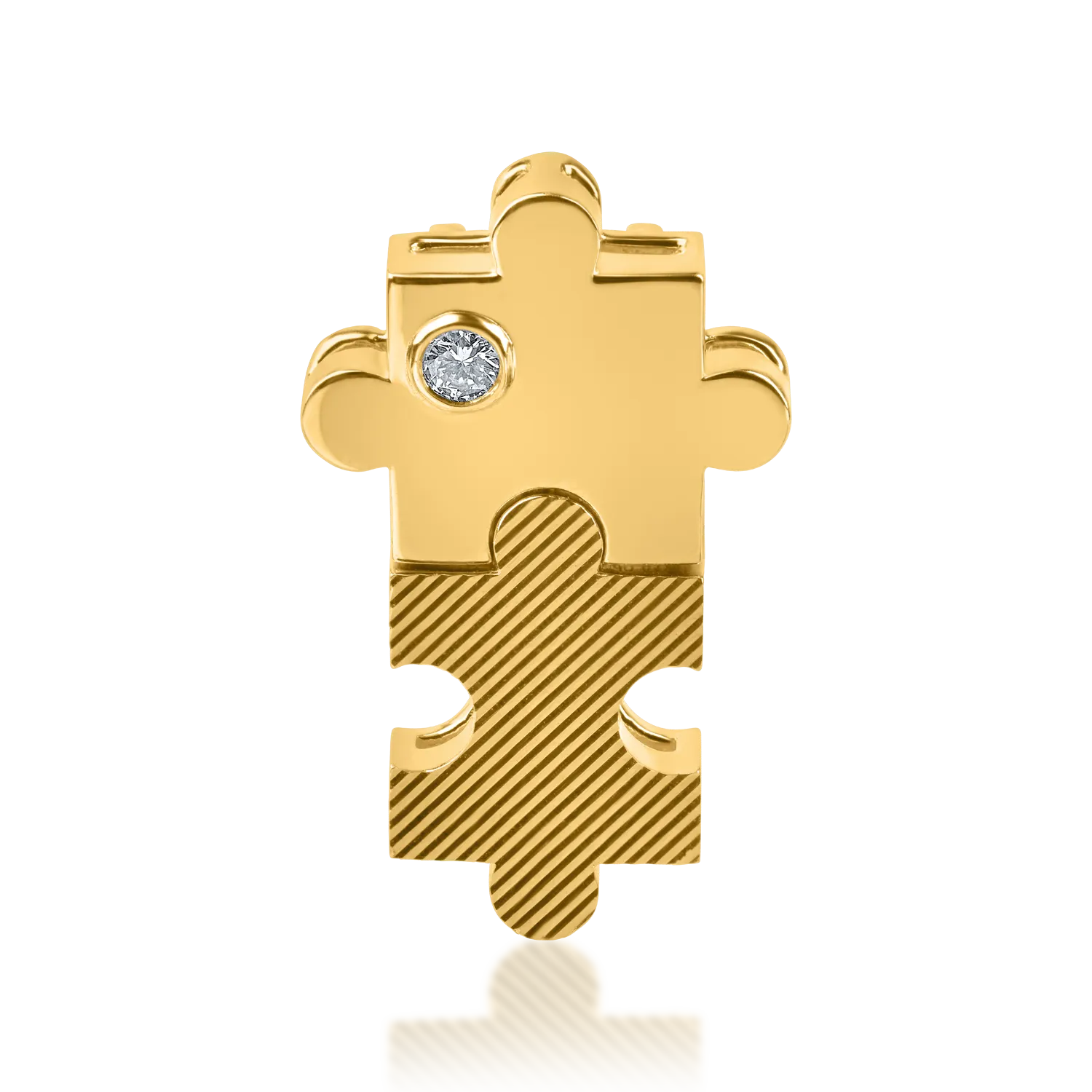 Pandantiv piese puzzle din aur galben cu diamante de 0.03ct