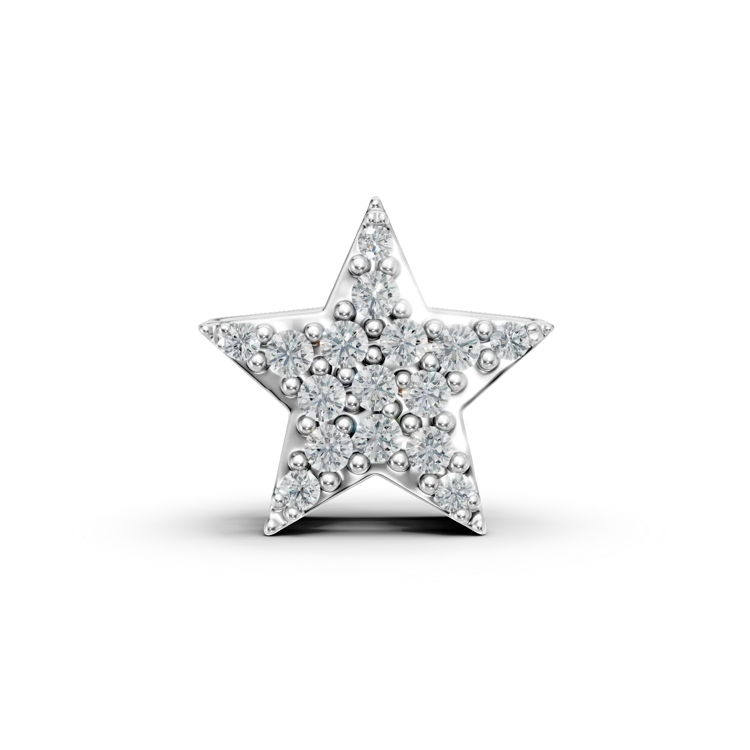 Pandantiv steluta din aur alb cu diamante de 0.07ct