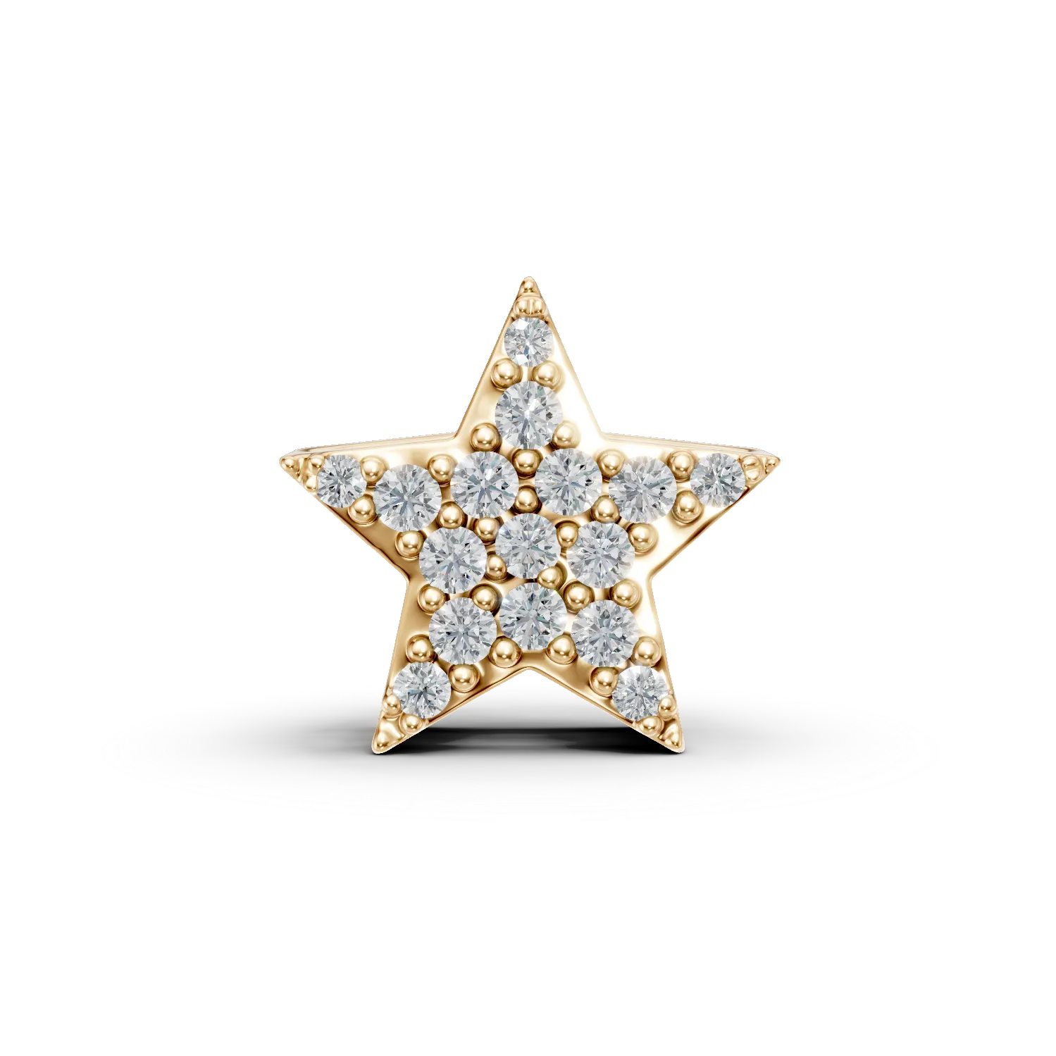 Pandantiv steluta din aur galben cu diamante de 0.07ct